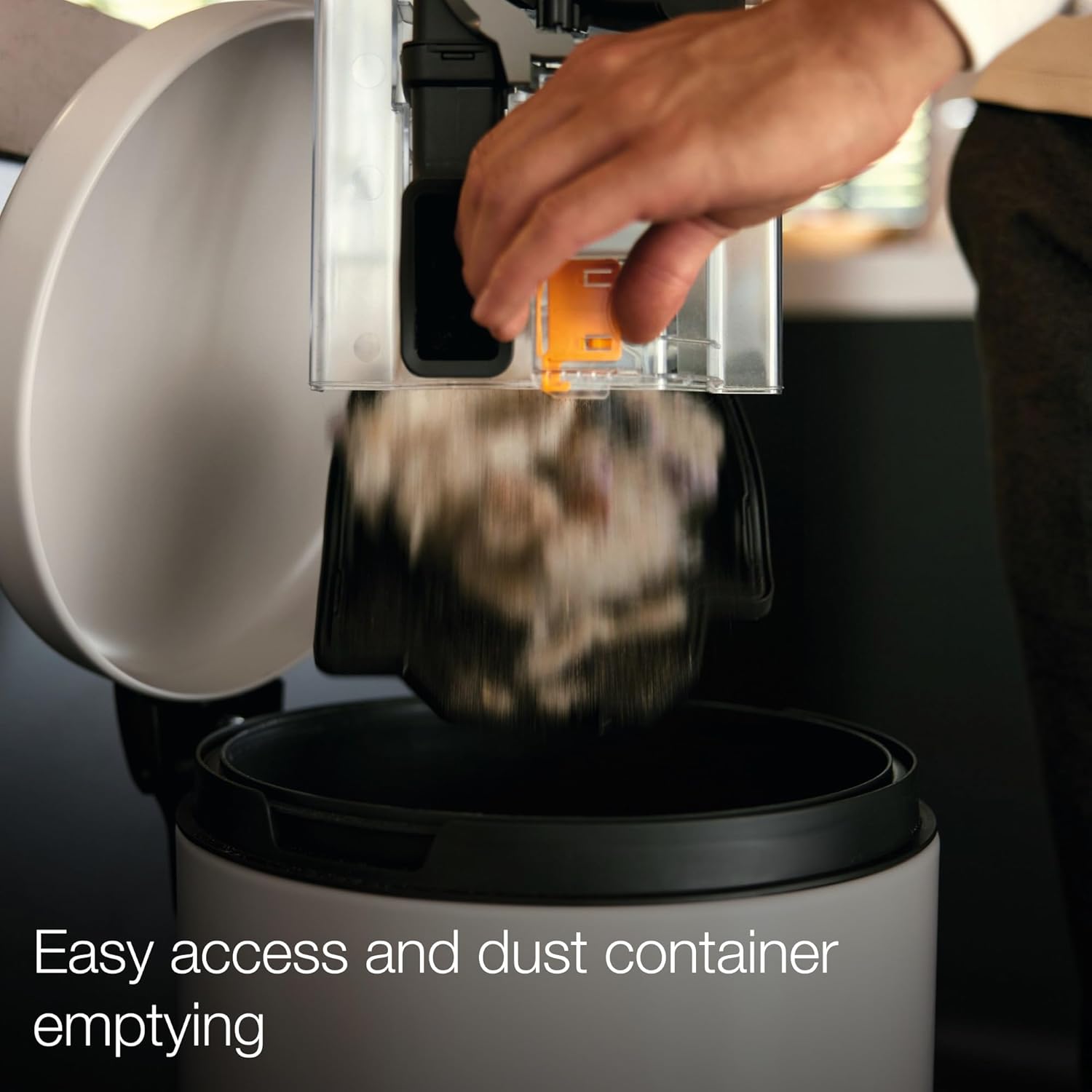Miele Blizzard CX1 dust bin being emptied