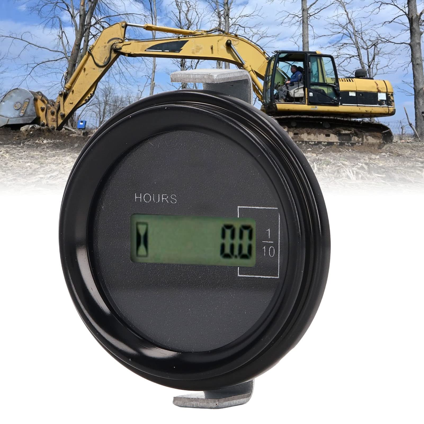 Koparka Timer Licznik Godzin Pilot Cyfrowy Wyświetlacz 12V 36V 0 99999,9H LCD Kompaktowy ABS (Do rundy)