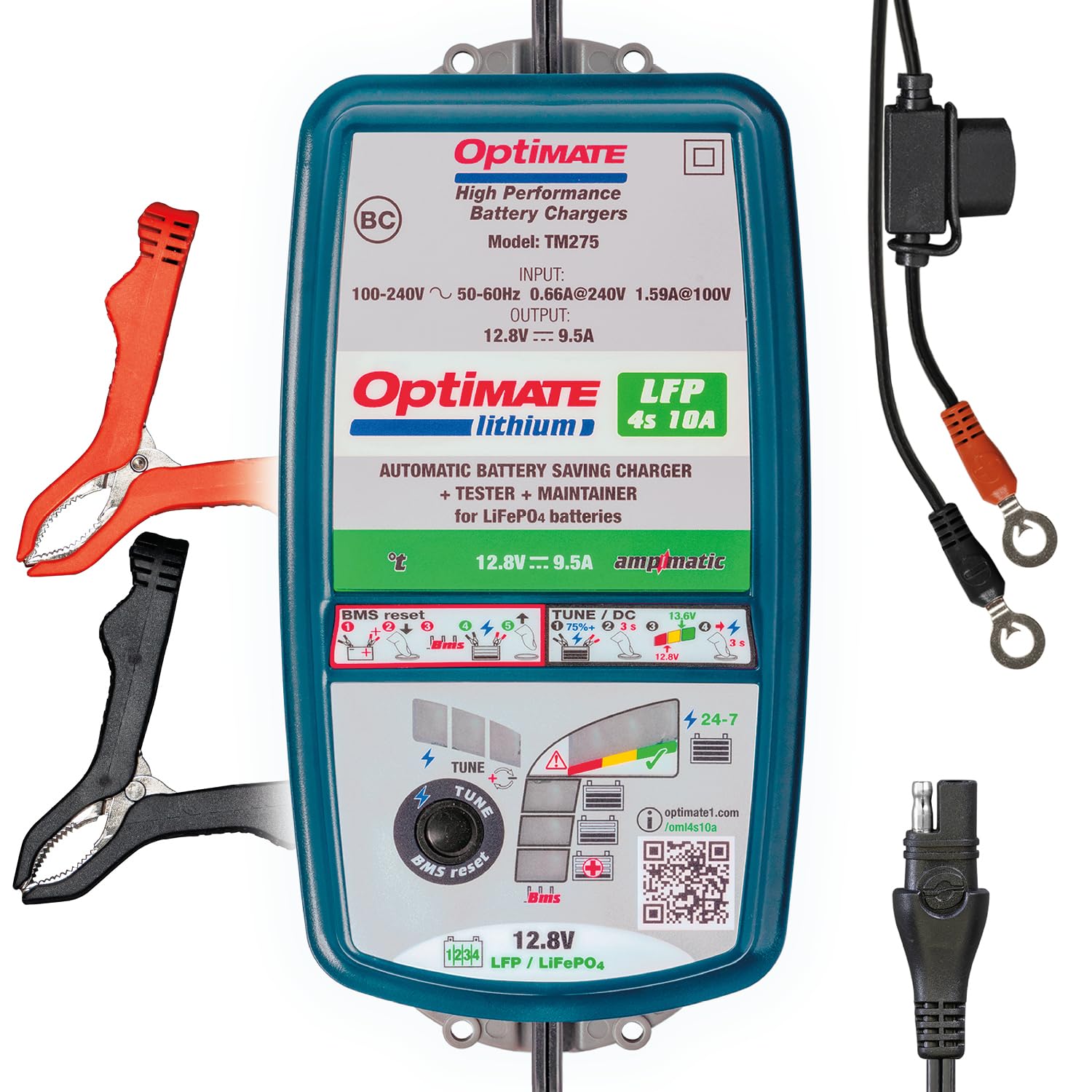Amazon.com: Optimate Lithium 4s 10A, TM275v2, 10-Step 12.8V 10A