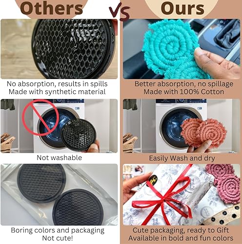 Miniatura 4 de Posavasos de algodón para automóvil, 2 unidades, lindos accesorios de automóvil para mujeres, de TIK Tok, imprescindibles para 2024, portavasos para