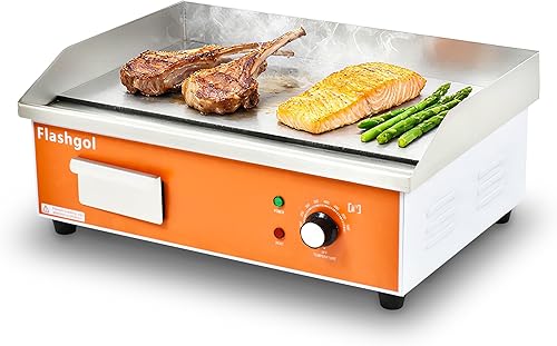 Plancha eléctrica antiadherente de acero inoxidable con control de temperatura ajustable y sartén superior plana para cocinarparrilla sin humo en