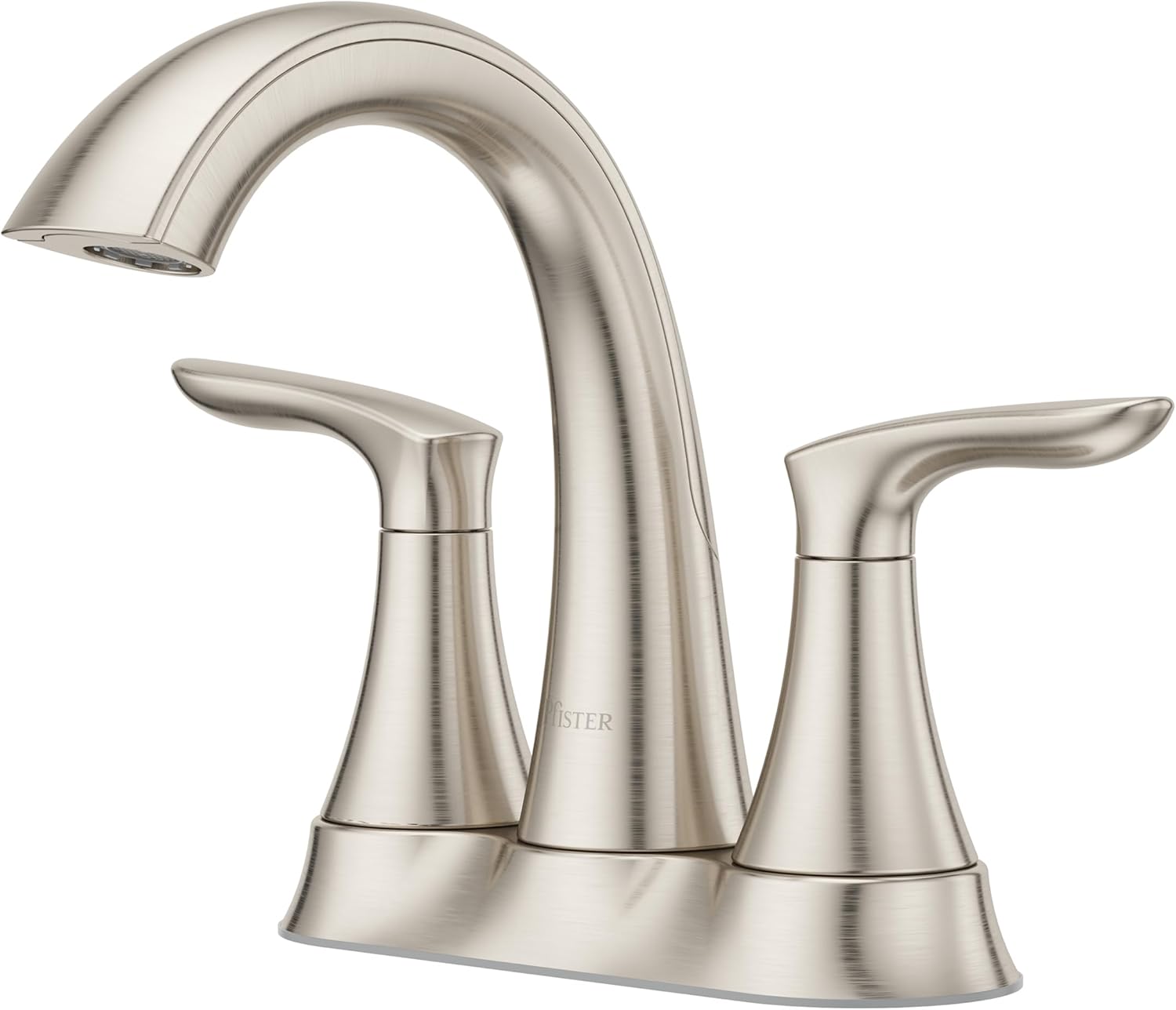 Pfister Weller Bathroom Sink Faucet, 4-Inch Centerset, 2-Handle, 3-Hole, Brushed Nickel Finish, LG48WRPK