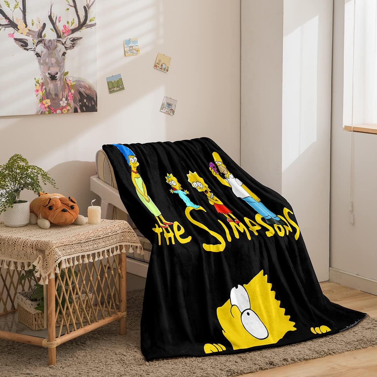 Cartoon The Soft Piece Blanket,3D Print Simpsons Themed