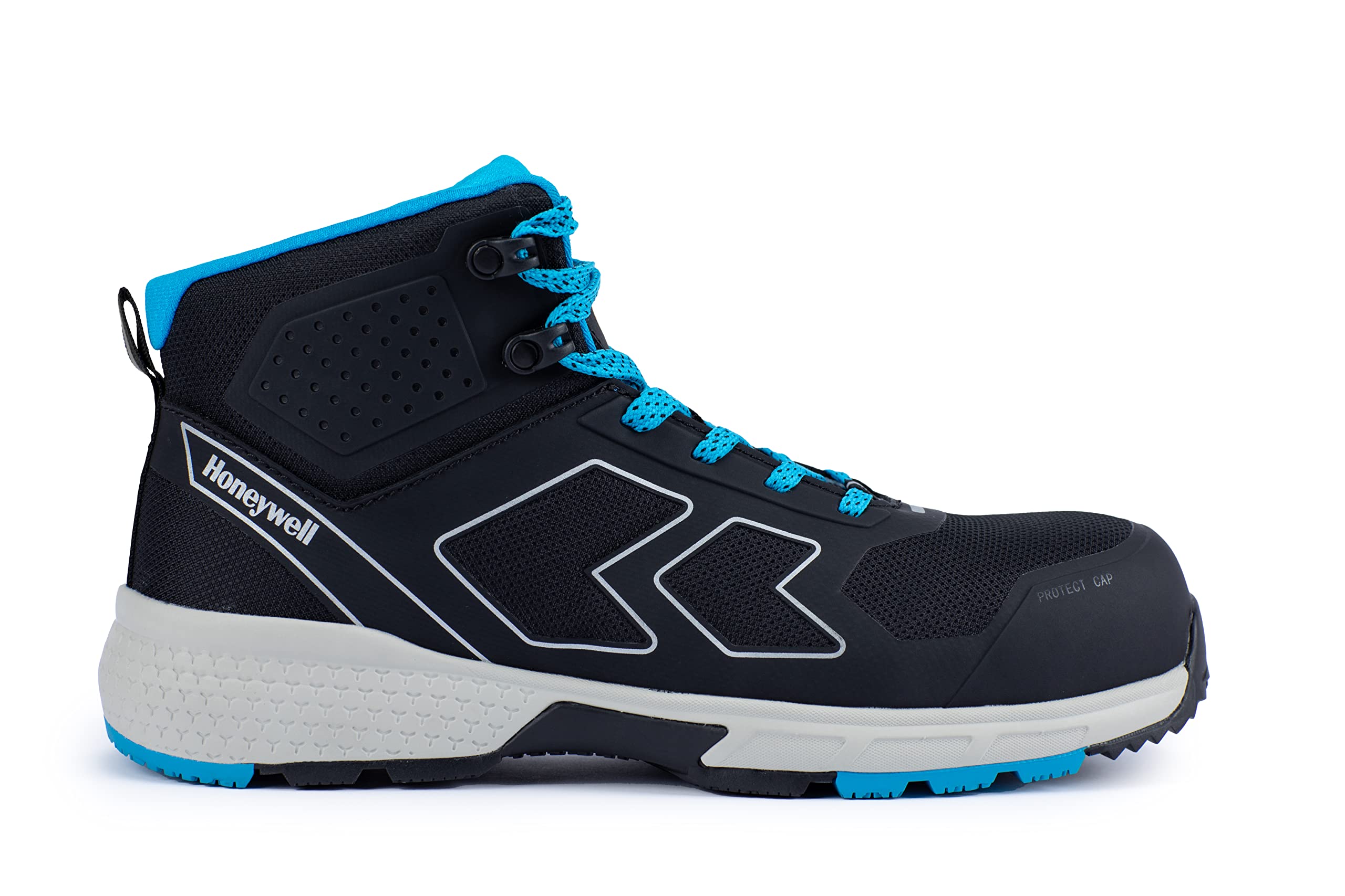 Honeywell Agile Runner S3 SRC ESD Zapatos de Seguridad Industrial para Hombres y Mujeres, Estilo de Corte Medio, Forro de Malla 3D, Puntera de Fibra de Vidrio, Azul, Talla 10 UK, 6250125-44