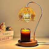 Dimmable Flower Candle Warmer Lamp with Timer - Vintage Lotus Candle Light for Jar Candles | Unique Birthday Gifts for Women & Mom | Cozy Home Decor(Includes 2 Bulbs) Flower - Gold
