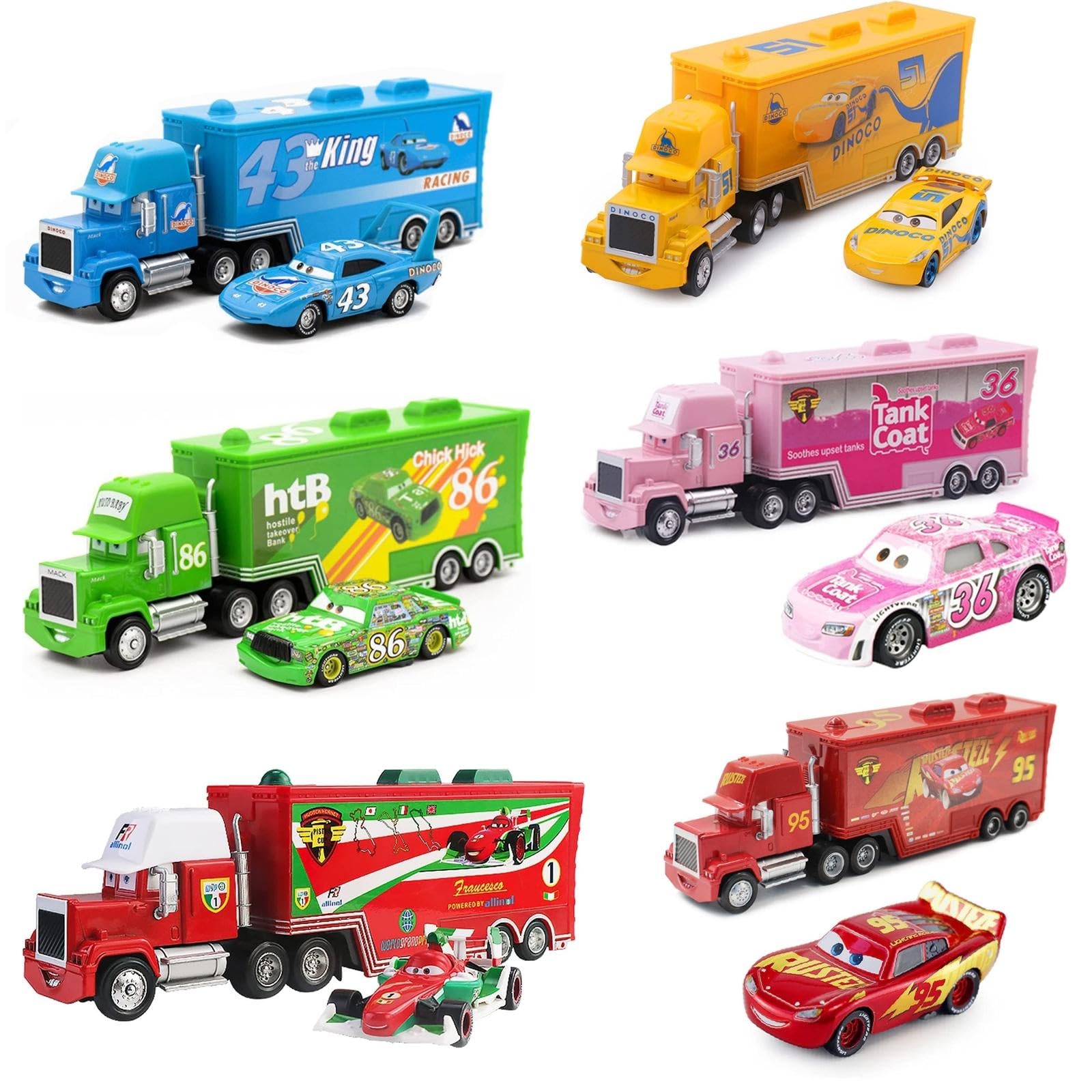 1:55 Movie Truck Uncle Diecast Vehicle Toys Set (6PCS)