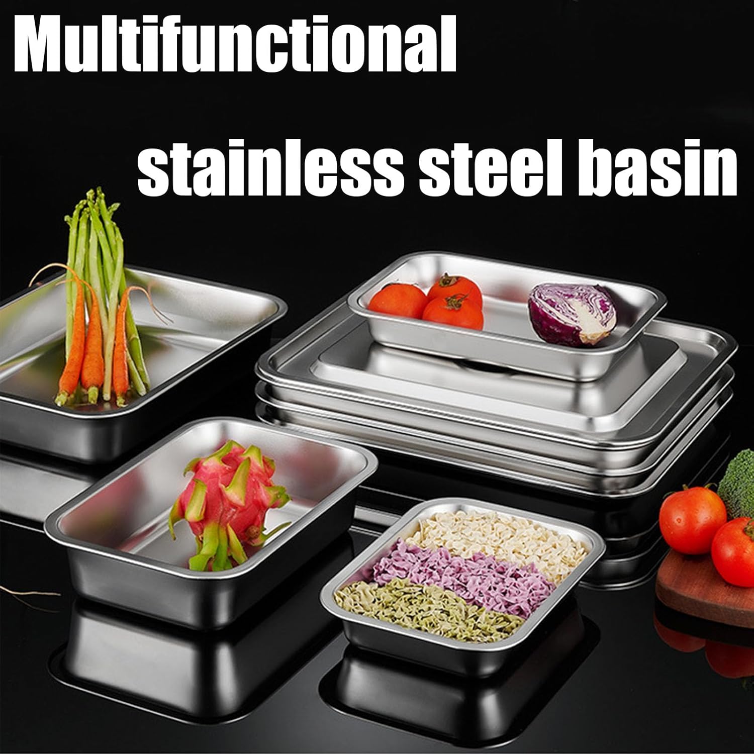 Commercial Cookwares Pan for Food,Full Size Deep Restaurant Steam Table Pans Container,Stainless Steel Hotel Buffet Pan,40 * 30cm,2cm