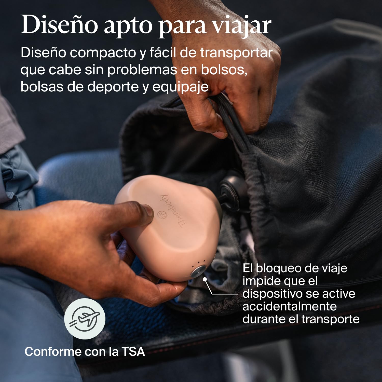 Theragun Mini by Therabody (3ª generación) – Pistola de masaje ultra portátil y esencial de viaje para un alivio rápido y eficaz del dolor y la tensión en cualquier lugar, rosa del desierto