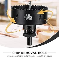 Vista 292 de Sierra perforadora de 4 1/8 pulgadas (4.134 in) para madera y plástico, broca de núcleo de cortador de agujeros bimetálico HSS para paneles de yeso