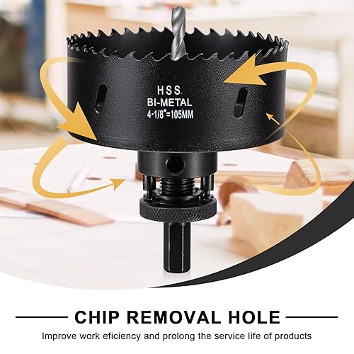 Vista 304 de Sierra perforadora de 2 3/4" (70 mm) para madera y plástico, broca de núcleo de cortador de agujeros bimetálico HSS para paneles de yeso, tableros