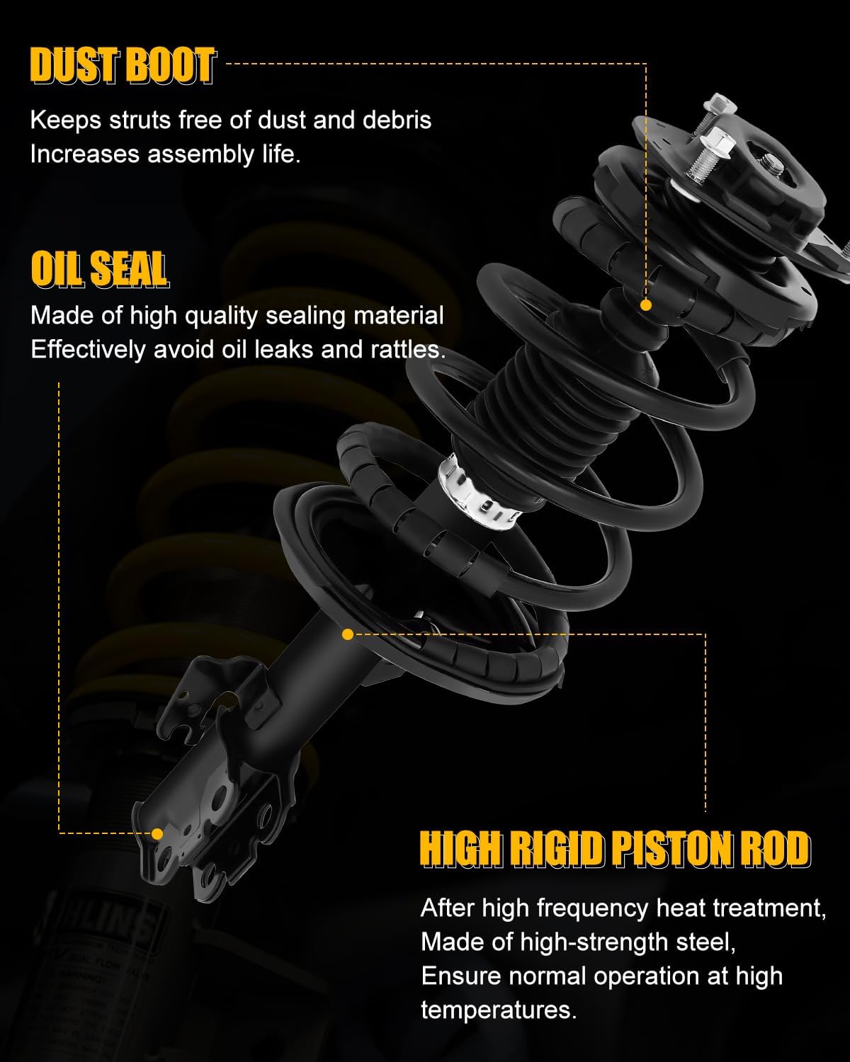 Front Complete Strut Coil and Spring Assembly Fits for 2002-2003 for Toyota for Camry 2.4L, 2002-2003 for Lexus for ES300 3L, Struts Shocks Kit Replace 171490