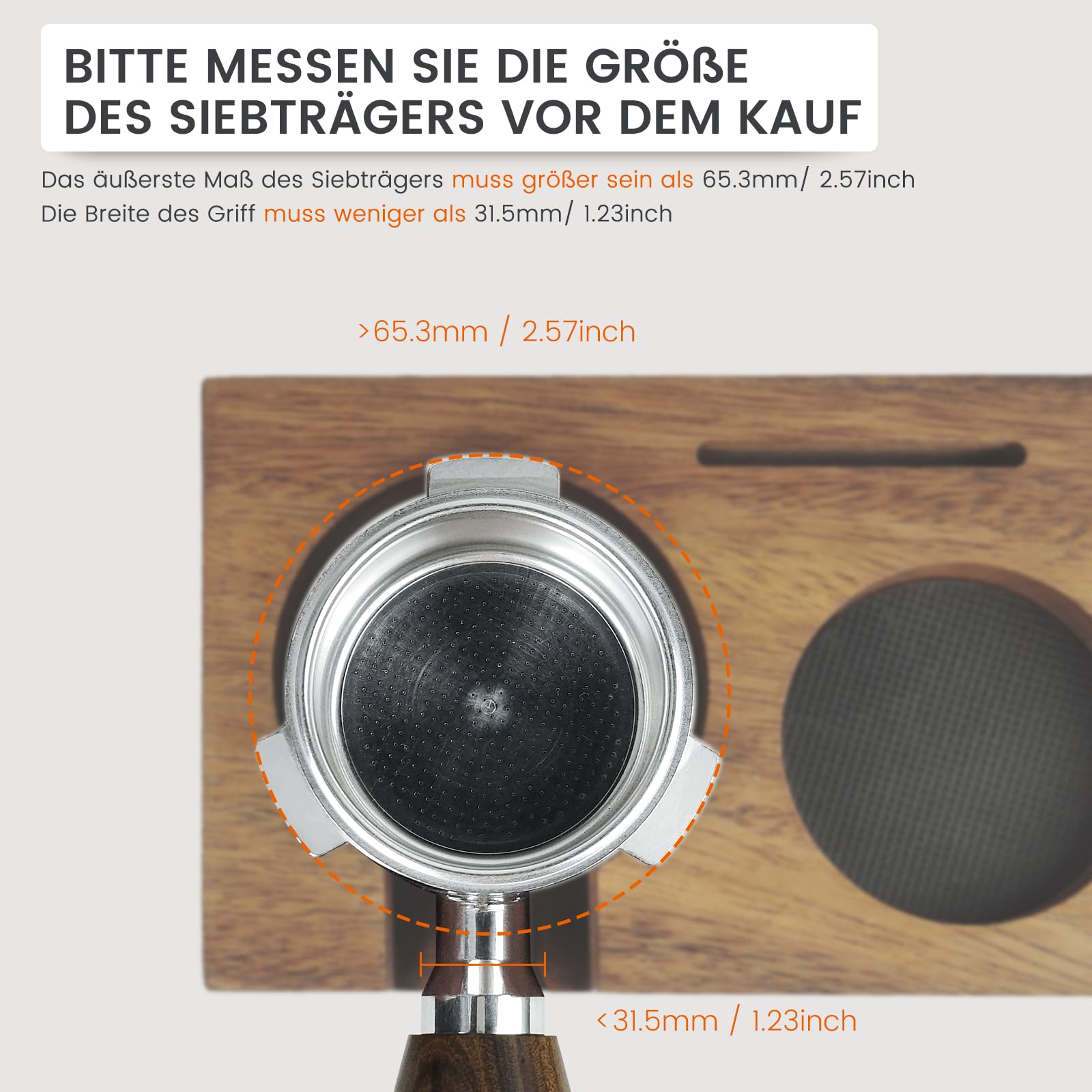 Tamperstation 51 mm/54 mm, supporto in legno di noce, tamping Station per accessori barista, 51 mm, 54 mm, con cuscino in silicone, altezza regolabile