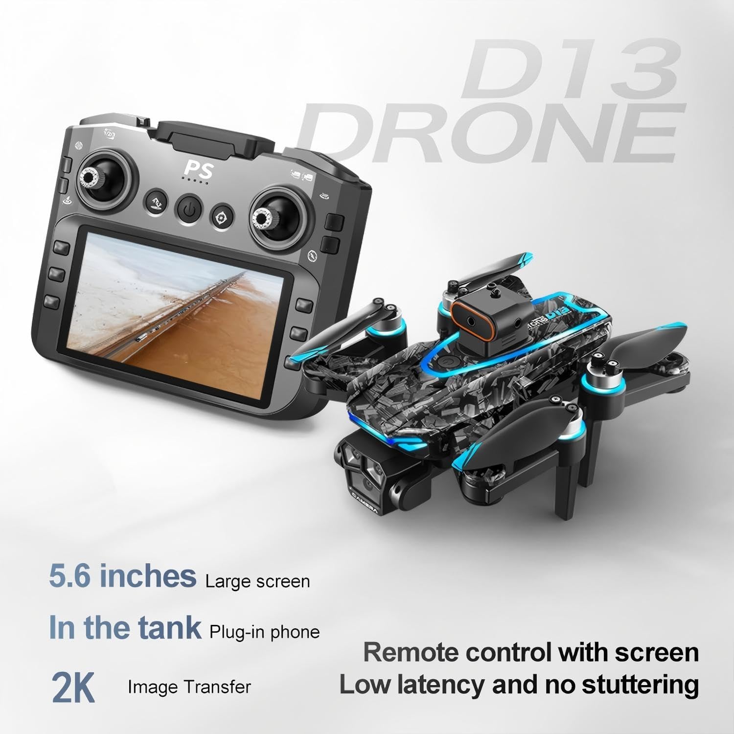 FPV Camouflage Drone with Camera for Adult&Beginner, 2K HD Big Screen RC Quadcopter, One-Key Takeoff&Landing,360° Circle Flip,Gesture Shut,Smart Obstacle Avoidance,2 Batteries,Gift for Men