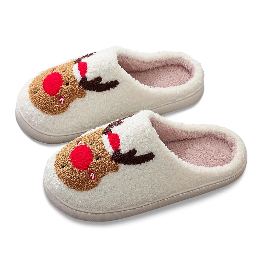 Generico 2026 Ciabatte Natalizie Uomo Pantofole Natalizie Invernali Calde Comode da Casa Pantofole in Peluche Ciabatte Pelose da Uomo Ragazzo Bambine Simpatiche Divertenti Regalo Natale