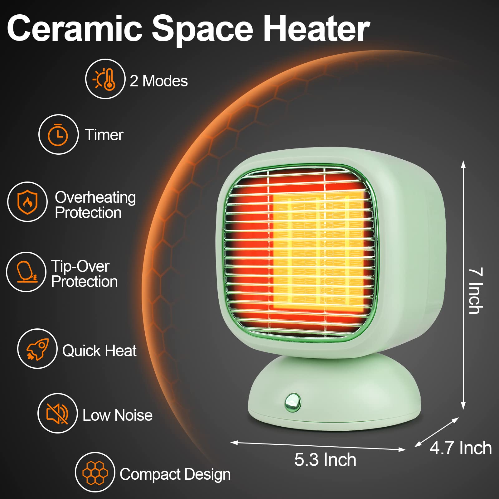 Electric Heaters for Home Low Energy Silent 800W, Portable Warmool Ceramic  Fan Heater Ecowarm with Timer, Mini Space Heater Ecoheat for Heating Room,  Bedroom, Desk, Overheat, Tip-Over Protection : Amazon.co.uk: Home u0026