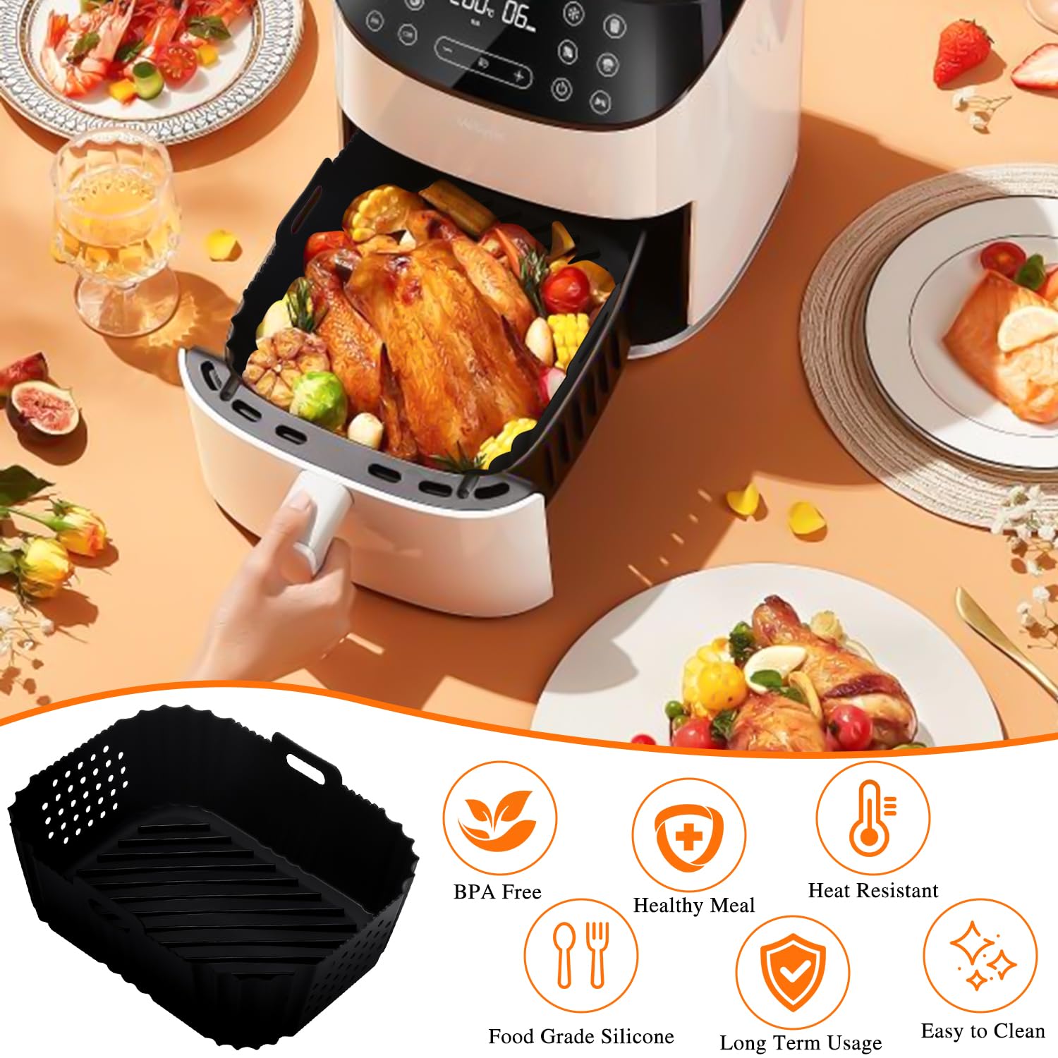 Accessori Per Friggitrice Ad Aria Ninja - 2 Pezzi In Silicone Alimentare Per SL400EU, AF400EU - Nero - Foto 12