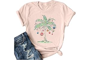 Christmas in July Shirt for Women, Palm Tree T-Shirt