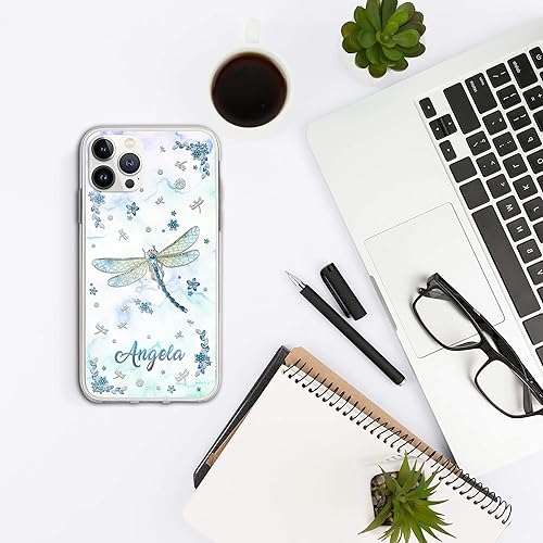 Miniatura 5 de CASEZILY Funda personalizada con diseño de libélula, estilo de dibujo de joyería de animales, compatible con iPhone 15, 14, 13, 12, 11 X, XS, XR, 8,