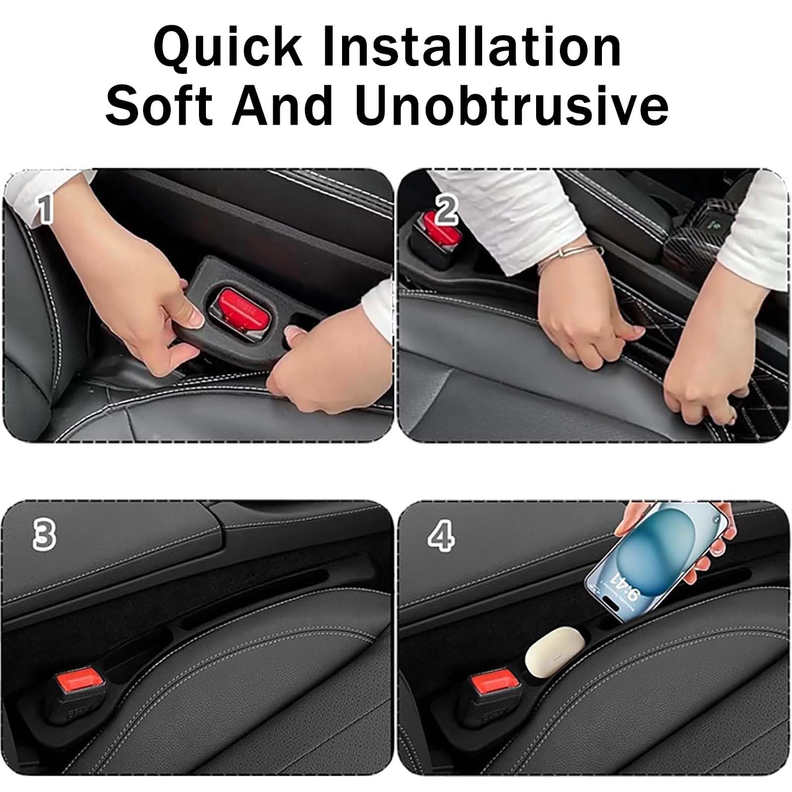 Organisateur D'espace De Siège Voiture 2 Pièces – Remplisseur Avec Support Téléphone, Pour SUV, Camion, Berline - 11