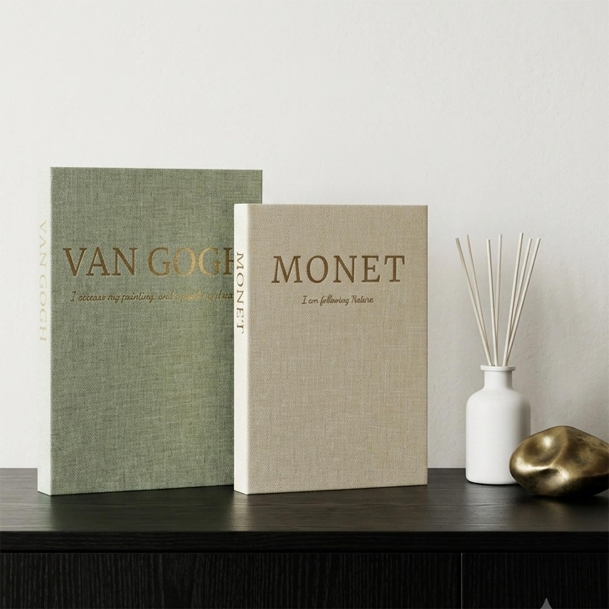 Libri decorativi in finto lino neutro per la decorazione