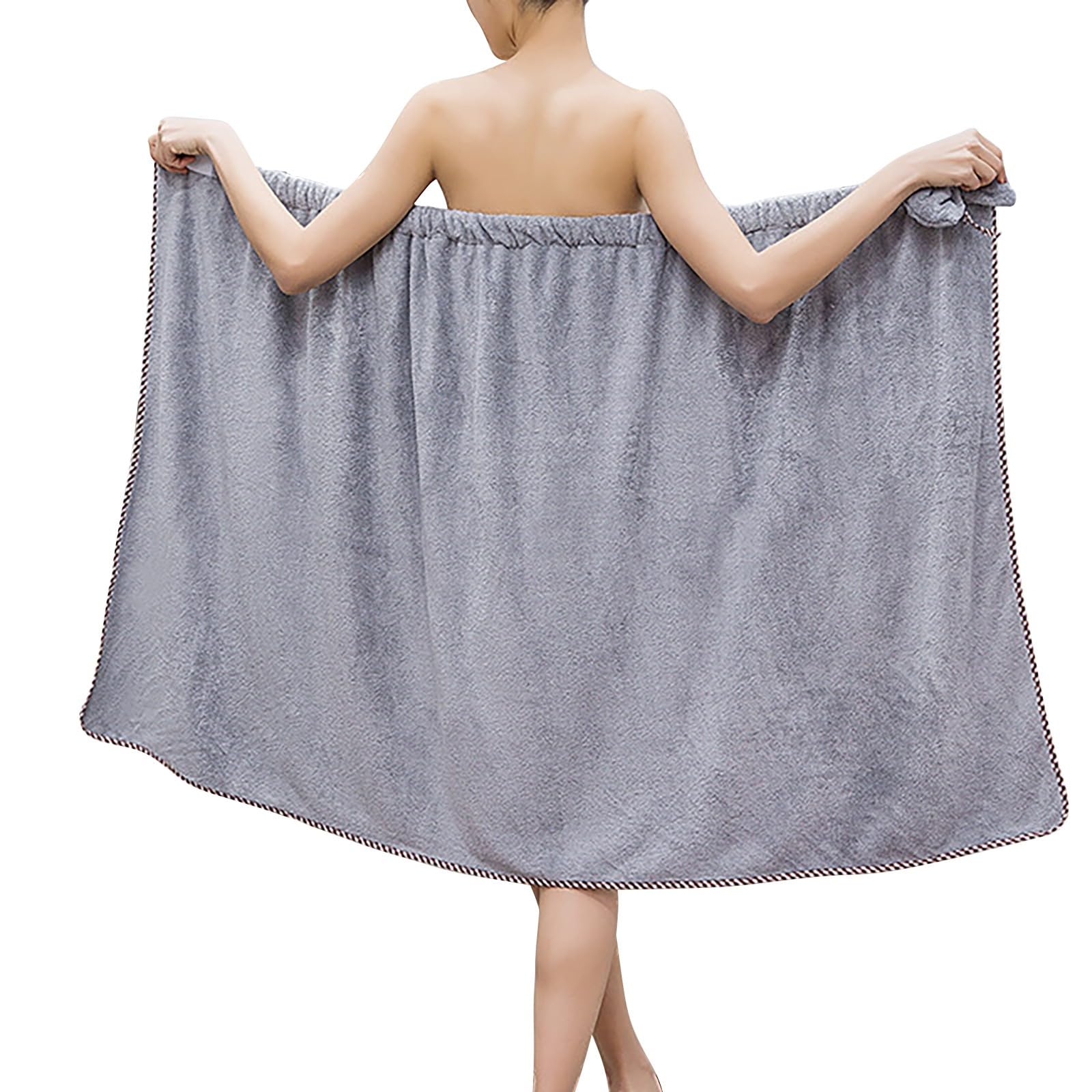 GEN'C BÉAUTY Asciugamano Avvolgente In Microfibra Per SPA E Doccia – Regolabile Con Bottone, 80x140 Cm, Morbido E Assorbente, Colore Caffè, Per Donne - 5