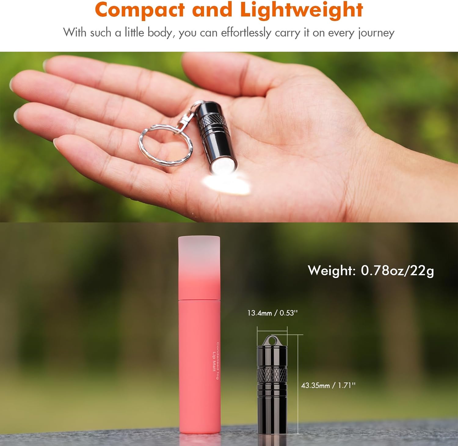 Brinyte M18 Mini Keychain Flashlight Micro-USB Rechargeable Key Chain Light 110 Lumen Tiny Pocket Flashlight Slim Mini EDC Light for Everyday Carry Camping Dog Walking Emergency (Black)