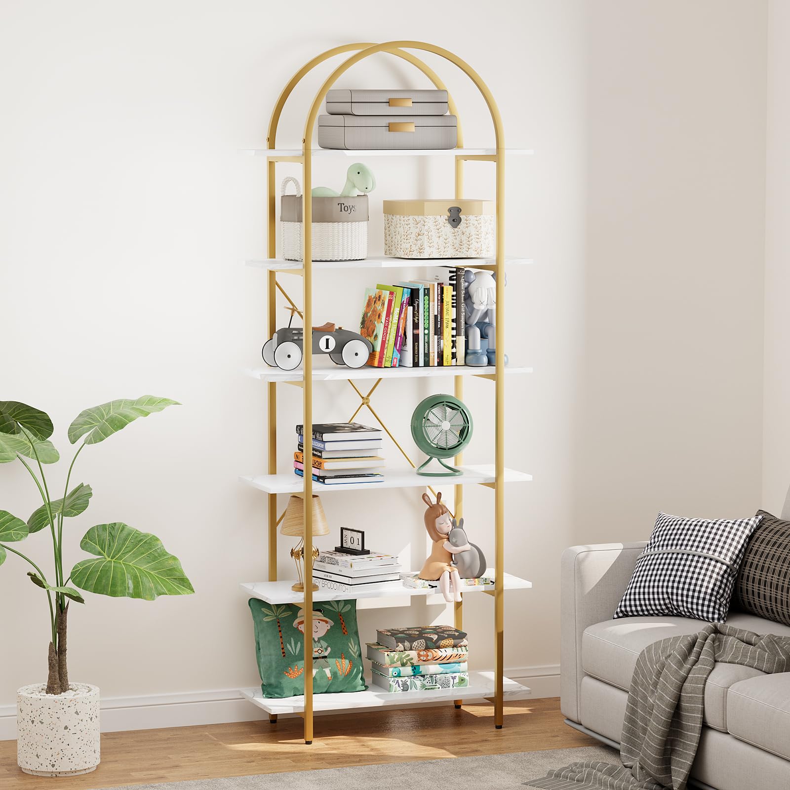 Amazon.com: Arbuxzuy 6 Tier Bookshelf, 83