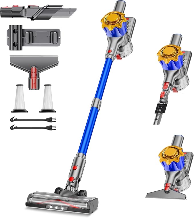 Aspirateur Balai sans Fil 450W/40KPA, 50 Minutes Autonomie Aspirateur sans Fil Puissant avec Écran Intelligent, aspirateur Balai Puissant pour Les Poils d'animaux/Tapis/Sols Durs,2024 Dernier Modèle