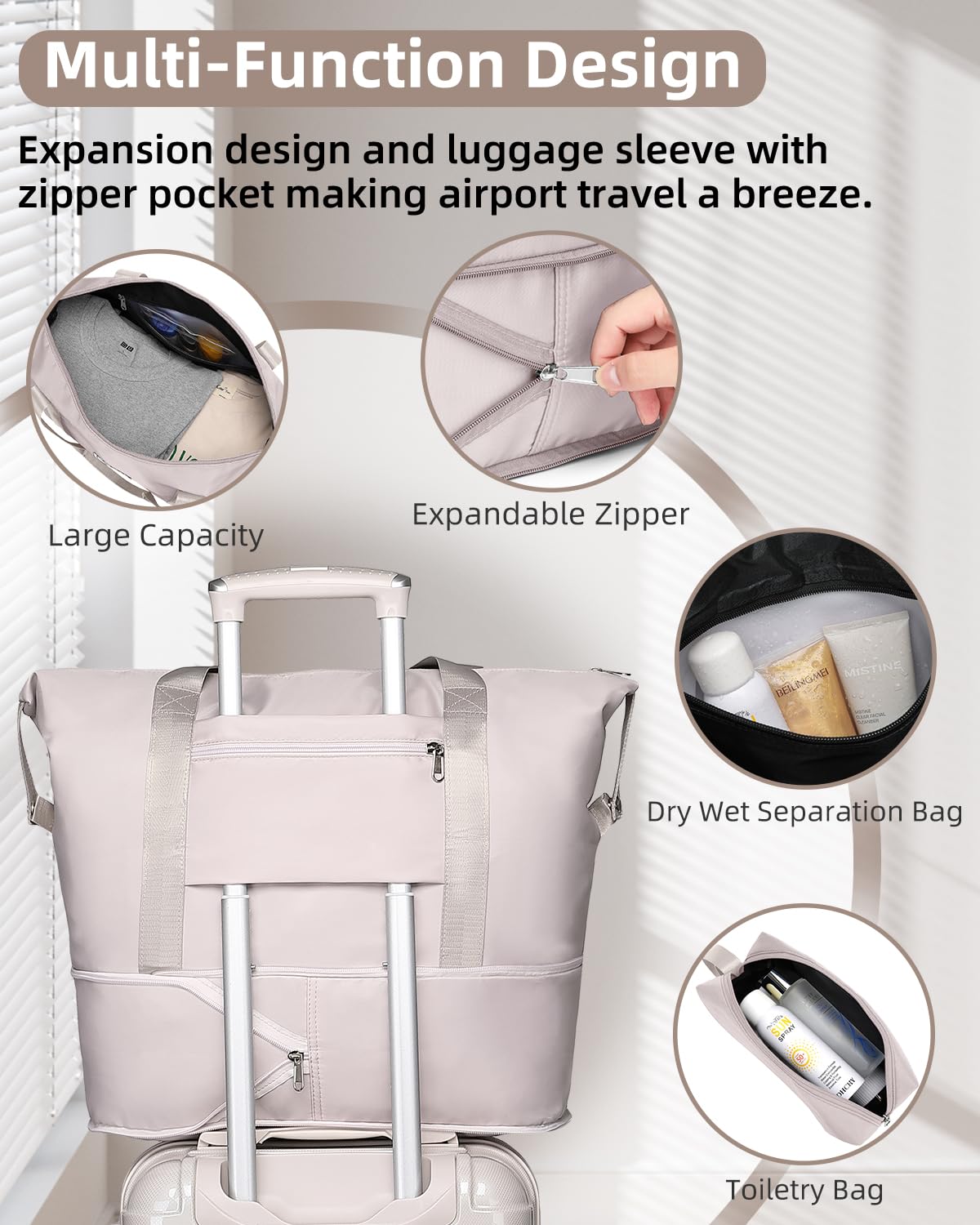 LARVENDER Carry on Luggage 22x14x9 Airline Approved, 20 Inch Hardside Suitcase with Wheels TSA Lock, PC+ABS Lightweight Travel Luggage Sets for Women, Glossy Champagne, 3 Piece Set