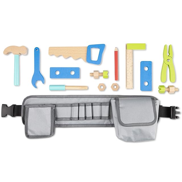 Foto 4 de 5 de Woet® Set de Cinturón de Herramientas Azul para Niños - Juguete de Carpintero de Imitación