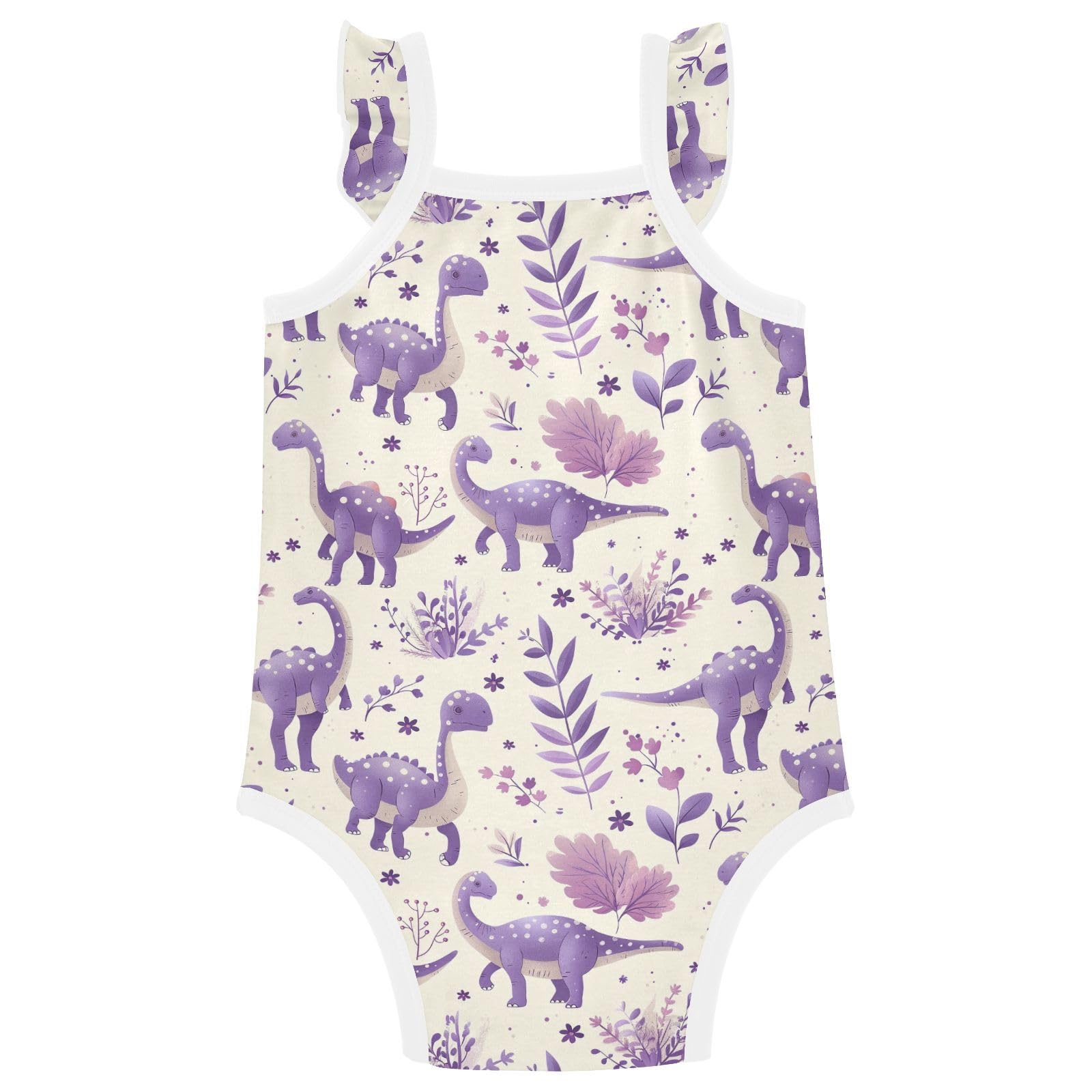 miaozhen Baby Cotton Outfits Soft for Baby Infant Girl Silhouette Of Dinosaurs Lavender recien nacidos accesorios 9M