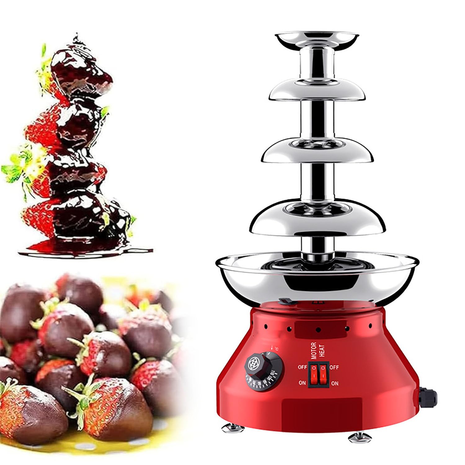 Fondue Electrique Fondue Machine à Chocolat Température Réglable 30-110°C Fondue Fondue pour Fête Mariage
