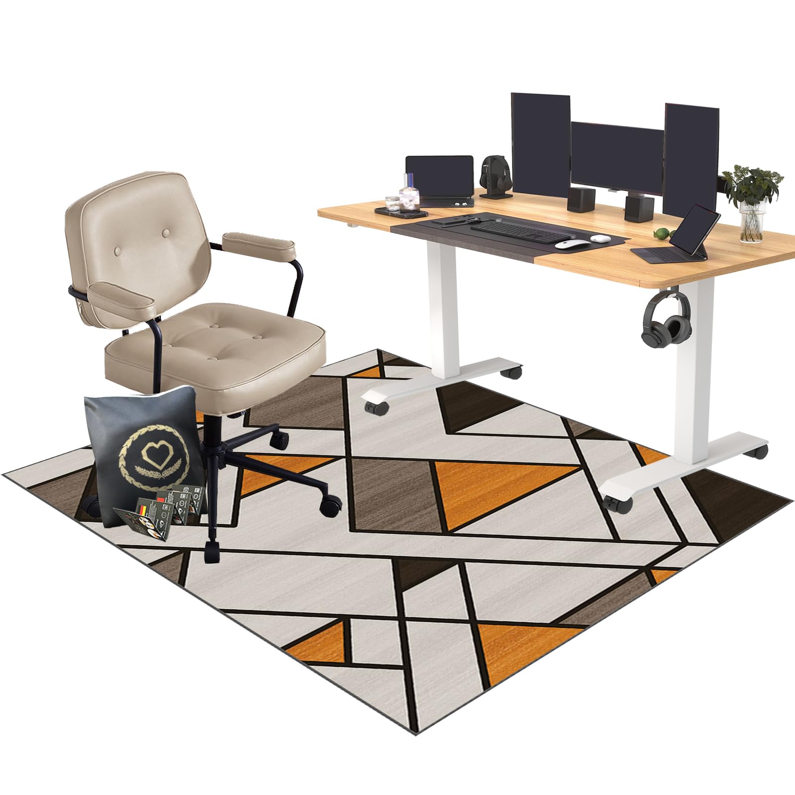 Bodenschutzmatte Gaming Bürostuhl Stuhlmatten für Teppiche mit niedrigem Flor und Hartholzböden | Bürostuhl Teppich Unterlage | Gaming Teppich Stuhlunterlage | 150 x 200 cm Bürostuhlunterlage