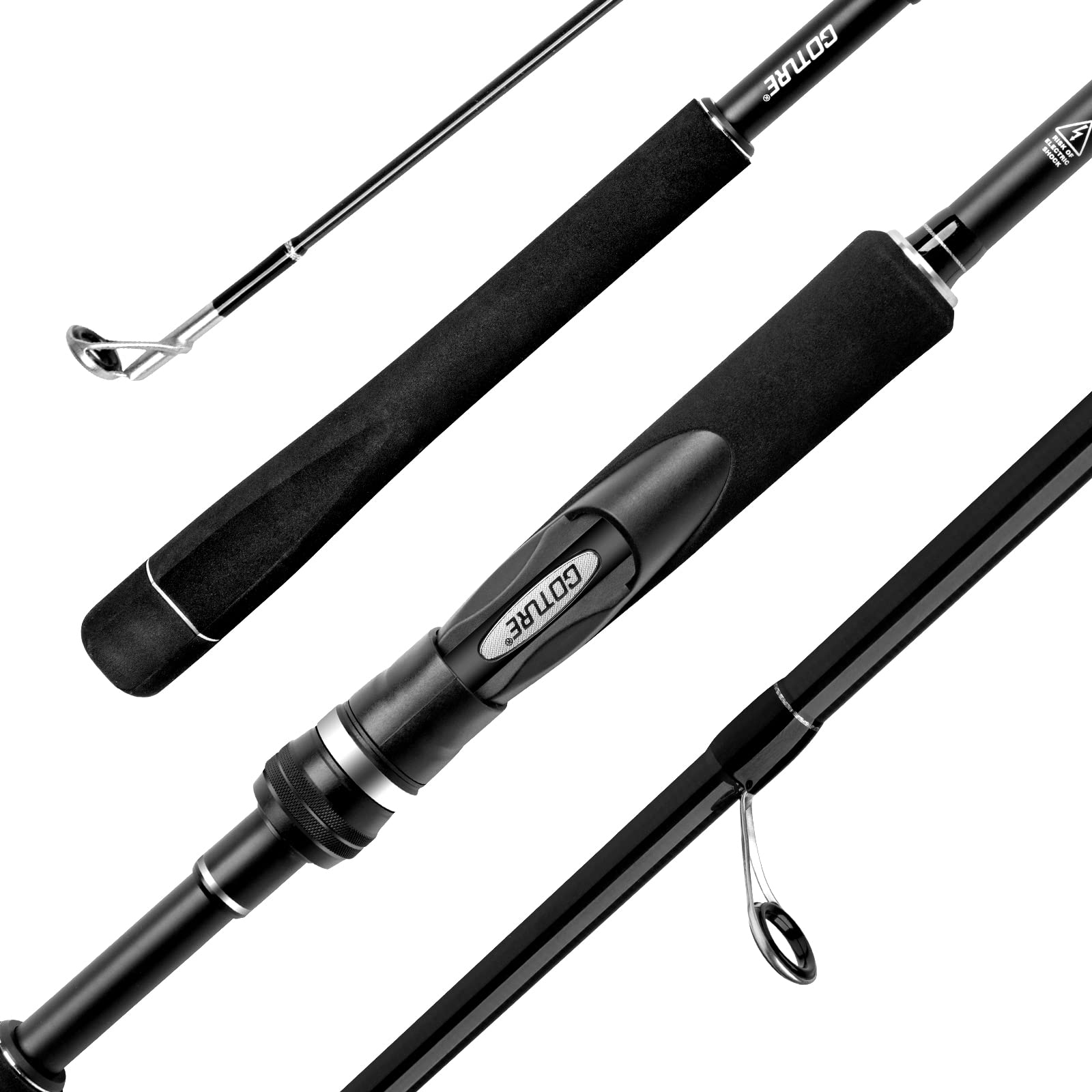 Goture Travel Fishing Rods,2 Piece/4 Piece Fishing Pole with Case/Bag,Fly Fishing Kit/Surf Casting/Spinning Rod,Ultralight Fishing Baitcast Rod 6ft-12ft for Saltwater Trout, Bass, Walleye, Pike