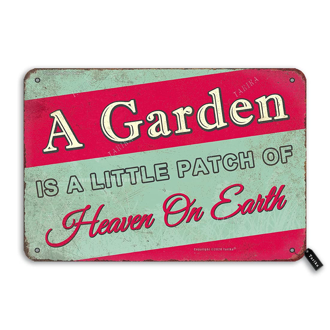 A Garden is A Little Patch of Heaven On Earth Vintage Look Iron 8X12 Inch Decoration Crafts Sign for Home Yard Farm Garden Garage Inspirational Quotes Wall Decor