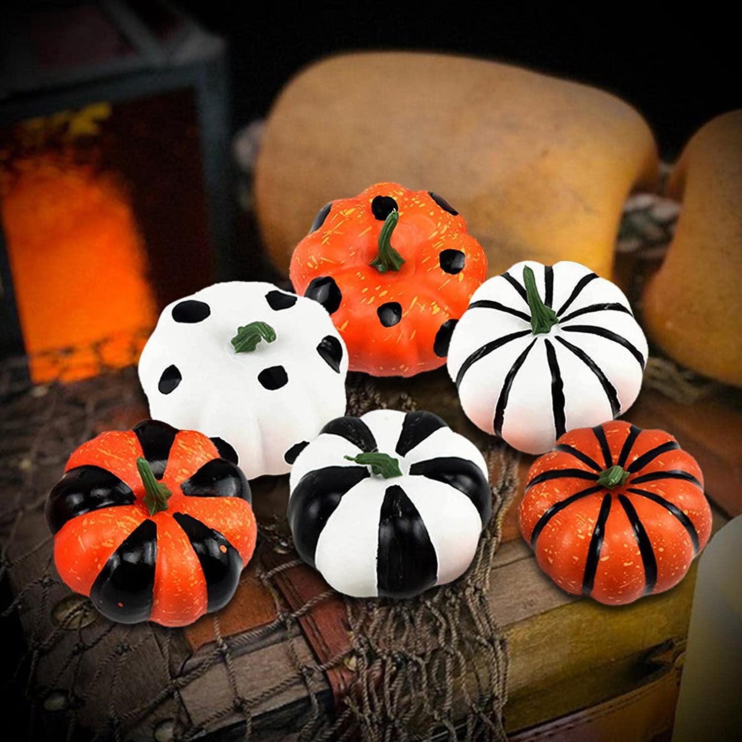 Amazon | 6点セット 人工南瓜セット ハロウィン用飾り かぼちゃ 置物