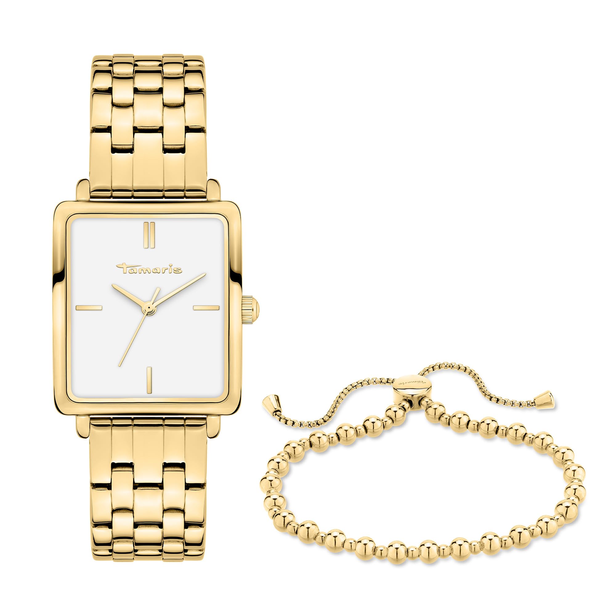Tamaris Watch & Bracelet Set TS-0055-MQB IP Gold