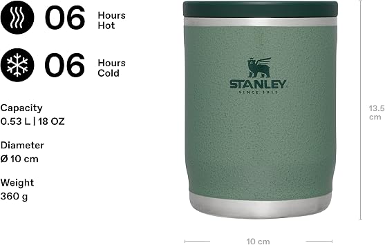 Stanley Adventure To-Go Yemek Termosu, Yeşil (Hammertone Green), 0.53 Litre