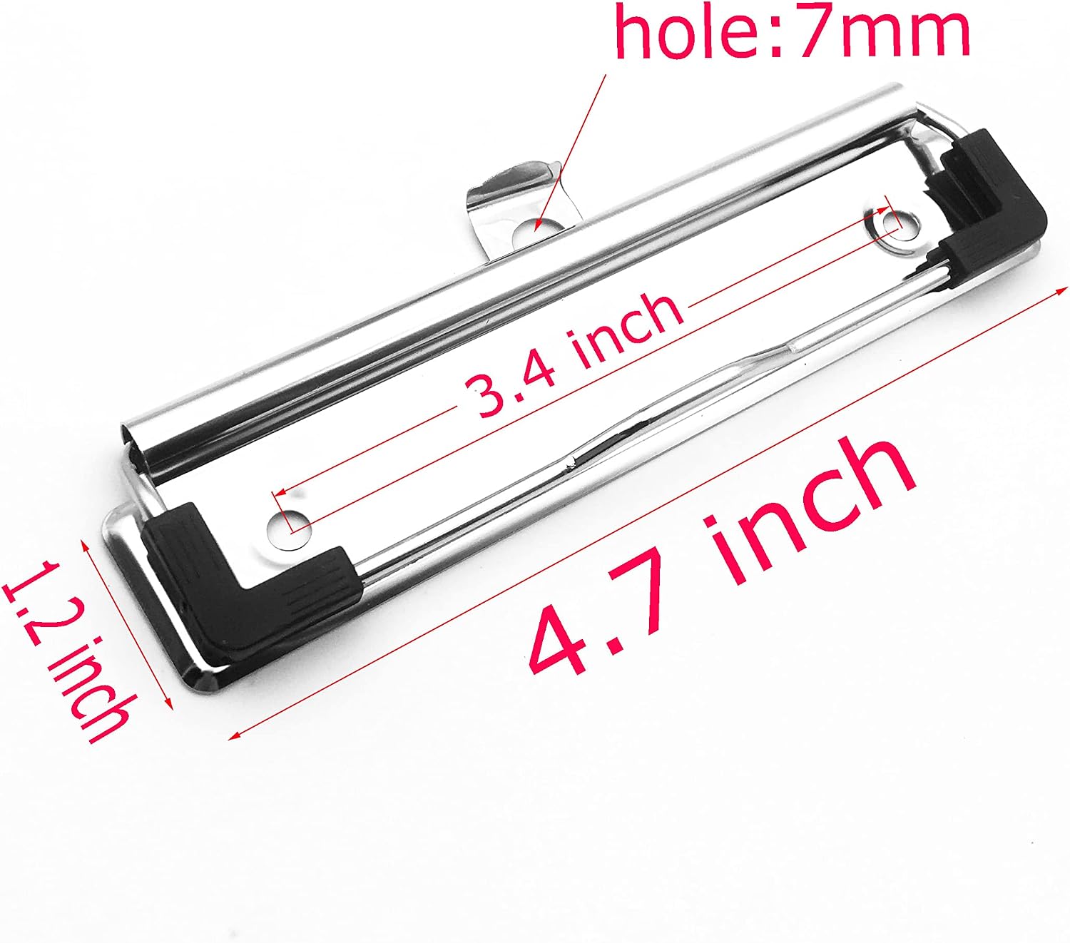 10Pack Clipboard Clips 4.72" Mountable Metal Clipboards Hardware with Rubber Grip and Hanging Hole image 2