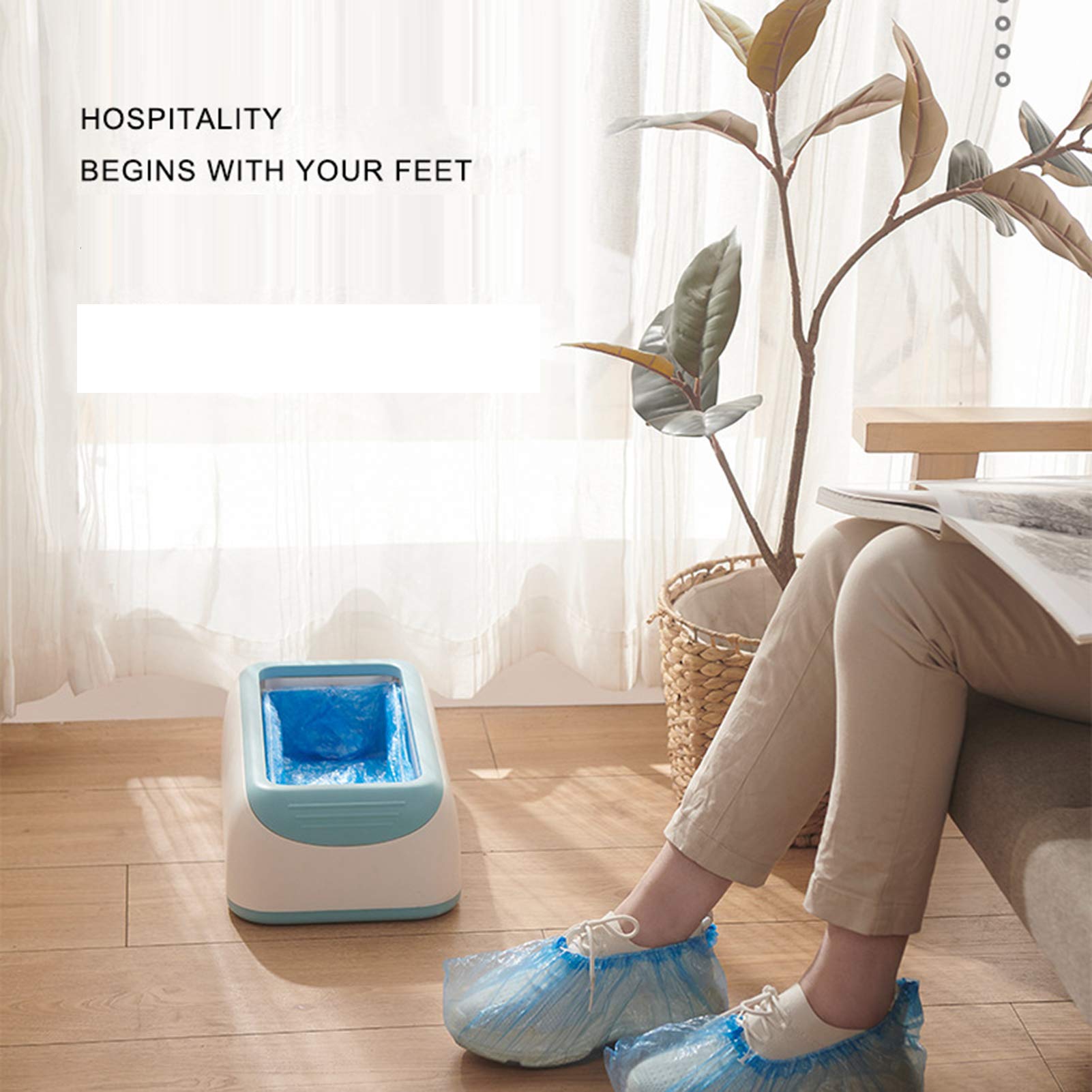 Distributeur automatique de couvre-chaussures avec 30 couvre-chaussures jetables pour maison, hôtels, usines, laboratoires, rose