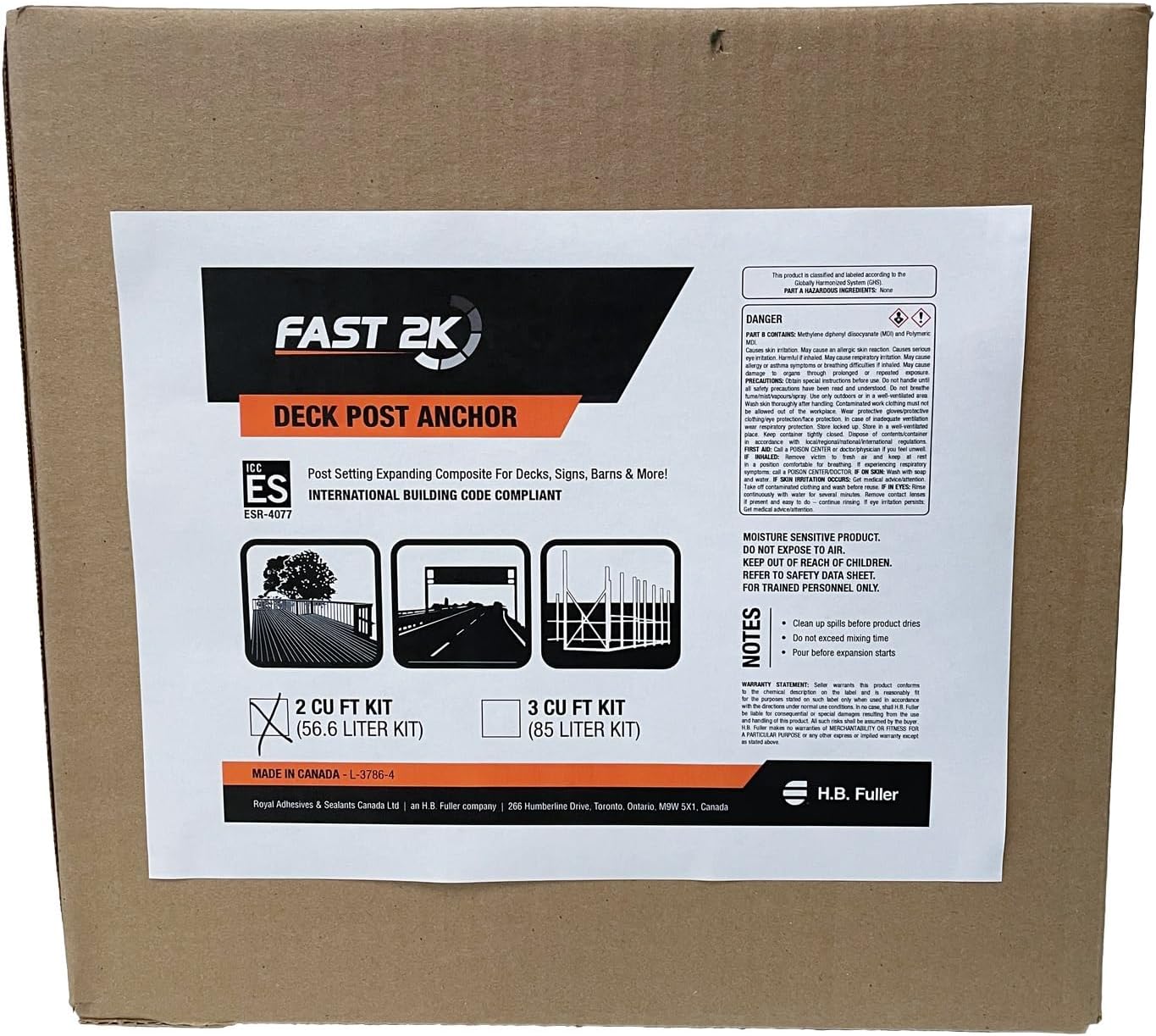 Fast 2K Deck Post Mix 2 Cubic Ft Pail Expanding Foam Concrete