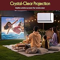 Vista 5 de Pyle pantalla para proyector de 50 pulgadas, portátil, de pie en el piso, plegable, enrollable, trípode manual, pantalla móvil para películas, cine