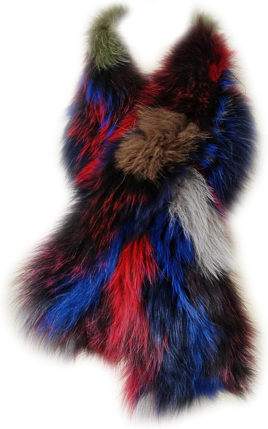 Women's Real Fox Silver Fox Hair Scarf Neckerchief Wrap Neck Warmer Party