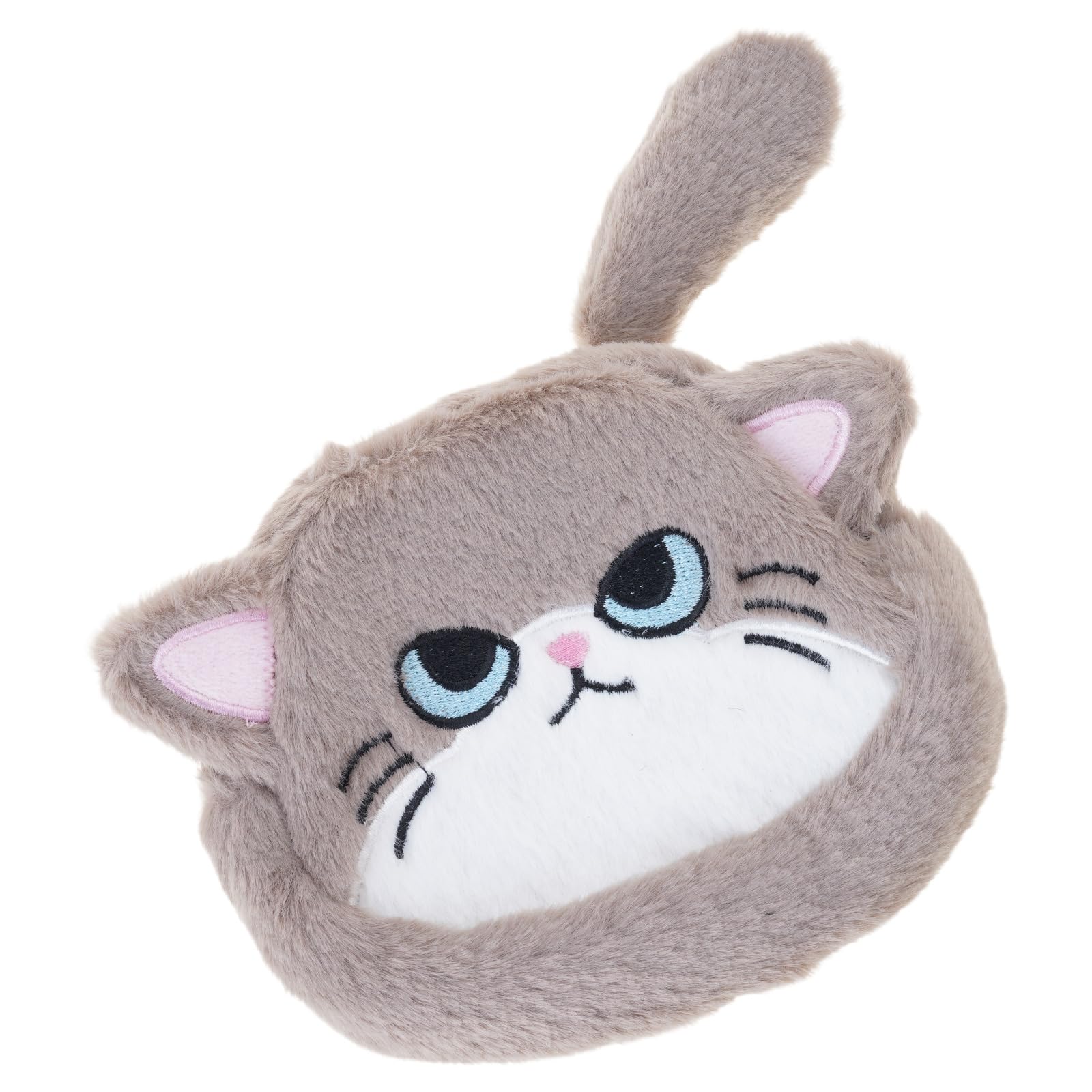 PIEXANGH Cats Coin Purse Plush Change Pouches with Zippers Lovely Wallet Bag for Women Kids Small Makeup Bag Coin Gifts Plush Purse Keychain