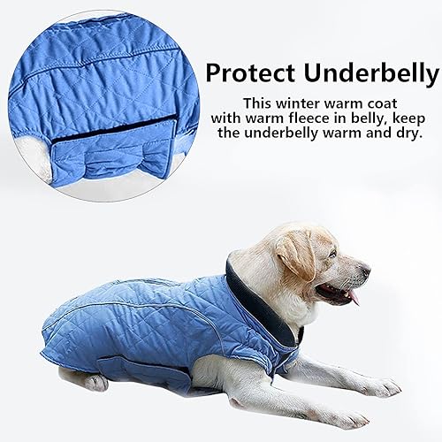 Miniatura 5 de Morezi Abrigo para perro con borde reflectante, chaqueta de invierno para perro, resistente al agua, traje cálido para cachorros con orificio para