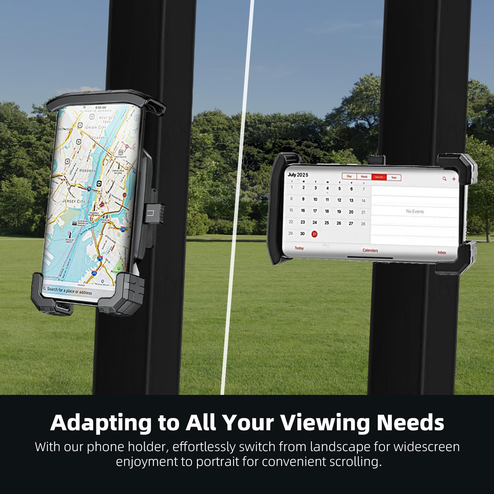 Roykaw Golf Cart Magnetic Phone Holder Mount Compatible with EZGO/Club Car/Yamaha Square Tube Frame Golf Cart, Compatible with iPhone/Galaxy/Google Pixel,360°Rotatable, One-Handed Pick & Place