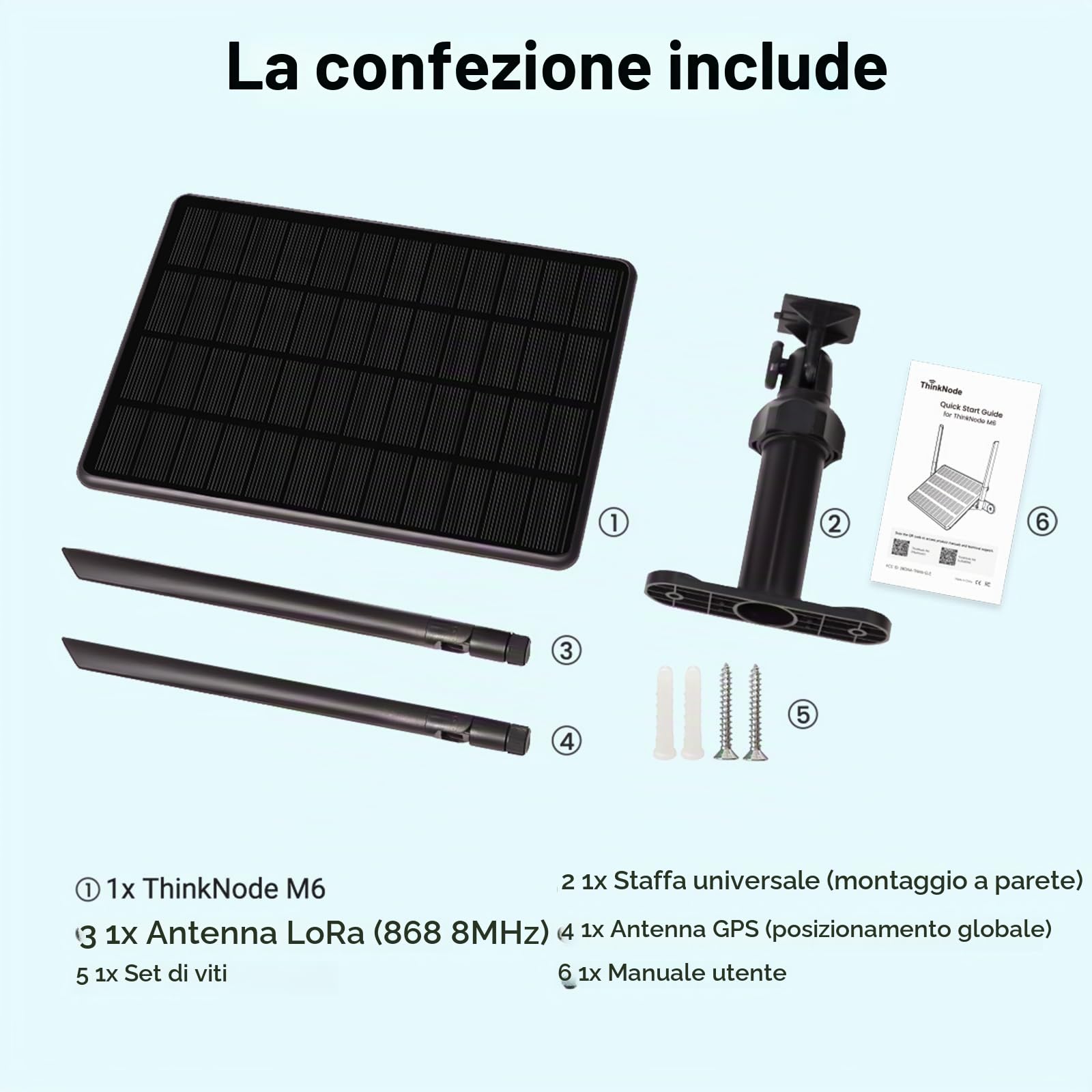 ELECROW Nodo Solare Esterno Meshtastic con GPS e nRF52840, Ripetitore ThinkNode M6 con Pannello Solare 6W e Batteria 7000mAh, Stazione IP65 per Off-Grid (868 MHz)