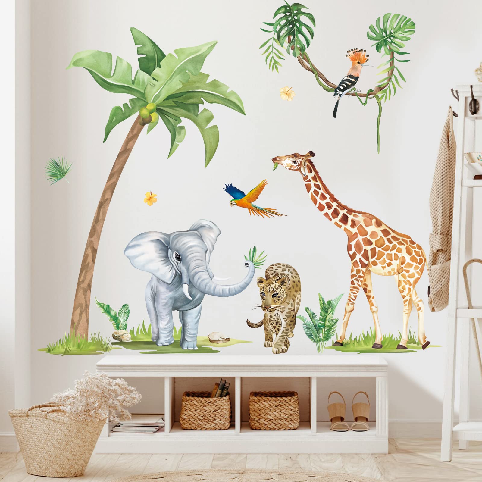 Adesivi Murali Animali Giungla - Giraffa, Elefante, Panda | Per Camerette Bambini - Foto 3