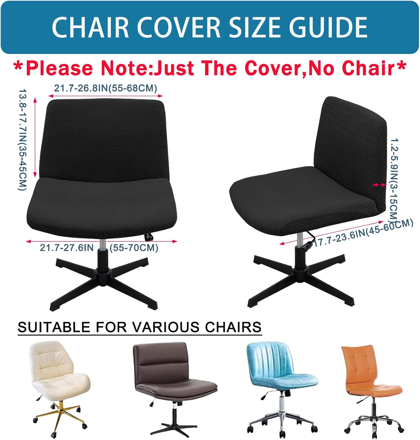 Vanity Chair Cover Criss Cross Chair Cover Elastic Armless Chair Slipcover