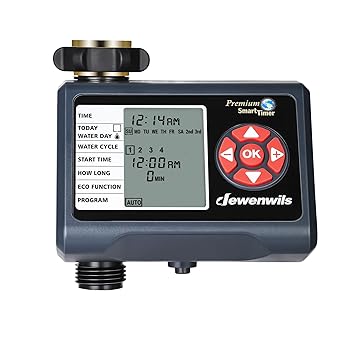 DEWENWILS Water Sprinkler Timer Programmable, Outdoor Garden Hose Timer with 4 Programs and ON/Off Repeat Function, Automatic Faucet Watering Timer for Yard Lawn Irrigation, Auto Manual Rain Delay